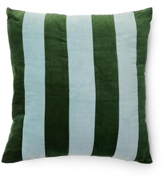 ESSENZA Dekokissen Nino Hellblau, 50x50 cm - 100% Baumwollsamt - Streifen