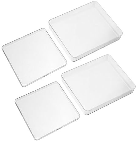 MUCKLILY 4 Stück Zubehör für elektronische Waagen Waage, Wiegeschale Waagschalen für Waagen Mehlwiegeschalen Waagschale für Pulver Gewichtsablage für Waage Pulverwaagen Plastik Transparent