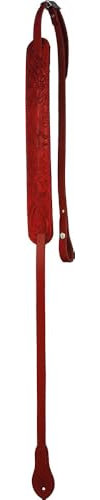 Embossed Leather Mandolin Strap, Red
