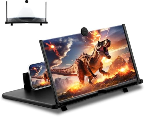 16'' Phone Screen Magnifier,Foldable Screen Amplifier with Stand for Video | HD Screen Amplifier,Folding Stand Holder,Movies Gaming Video Enlarger,Pulling-out 3D Phone Projector,Men Gadgets for Gifts