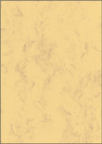 SIGEL DP262 Hochwertiges Marmor-Papier sandbraun, A4, 100 Blatt, Motiv beidseitig, 90 g, Briefpapier, Speisekarte, aus nachhaltigem Papier