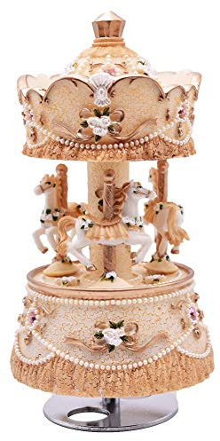 Youtang Laxury Karussellfigur mit 3 Pferdefiguren, Musik-Funktion: Castle in The Sky, Mp336