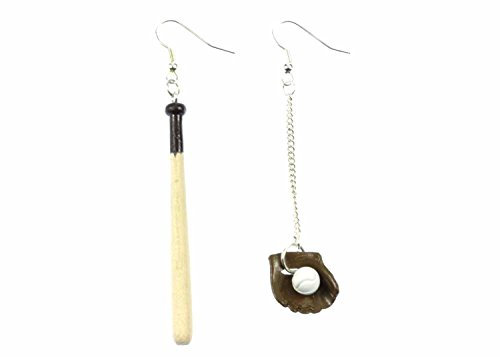 Miniblings Baseball Set Ohrringe Hänger Ball und Schläger Sport Amerika USA Liga - Handmade Modeschmuck I Ohrhänger Ohrschmuck versilbert