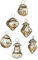 Loberon Weihnachtsschmuck 6er Set Levier, innen verspiegelt, Glasanhänger, Weihnachtsdeko, Weihnachten, Christbaumschmuck, Glas, Messing, Chiffon, antiksilber