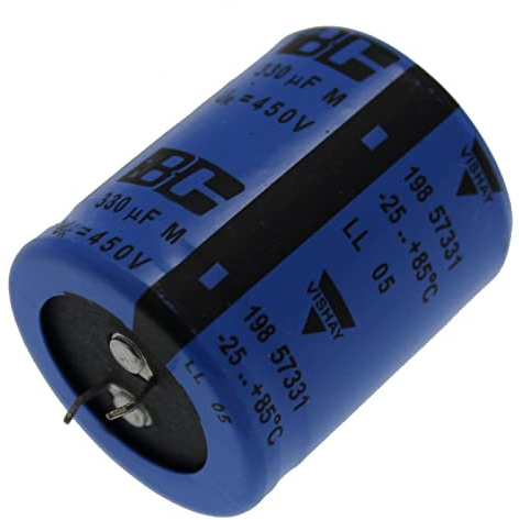 Condensateur électrolytique radial 330µF 450V | Condensateur électrolytique snap-in jusqu'à 85°C | 330uF Electrolytic Capacitor from Vishay