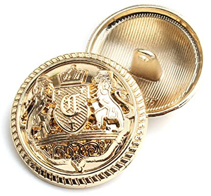 Fashion Decorative Metal Buttons Lace Mesh Surafce with Logo Coat Suit Buckle,Pack of 10