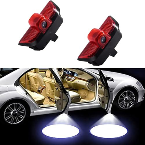 Duleutgnu 2 Stück LED Autotür KFZ Türen Projektor Türbeleuchtung Einstiegsleuchte Projektion Tür Geister Shadow Türlicht Logo Willkommen Lampe HD für Mercedes Benz C200
