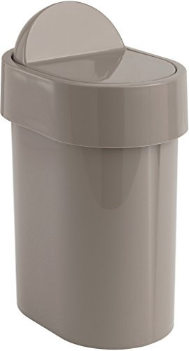 Gedy JUNIOR Papelera basura baño, 4,8L, con tapa, Resinas termoplásticas, Tórtora, 21 x 15 x 33, Hecho en Italia