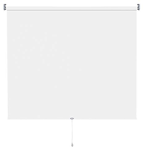 Verdunkelungsrollo Springrollo Mittelzugrollo 13 Farben klemmfix Rollo ohne Bohren Breite 62-202 cm Höhe 180 cm Fenster Vorhang blickdicht verdunkelnd klemmbar Klemmträger (92 x 180 cm / Weiß)