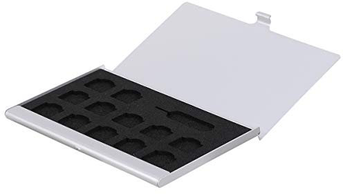 UKCOCO 1 stück SIM Karte aufbewahrungskoffer kreative tragbare SIM Karte Halter SIM Karte Tasche Silber (12 Nano mit 1 pin)