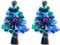 Lunartec Glasfaser Baum: 2 Deko-Tannenbäume, dreifarbige LED-Beleuchtung, Batteriebetrieb, 45cm (Kleiner Weihnachtsbaum, Weihnachtsbaum für Auto, Weihnachtsbaumbeleuchtung kabellos)