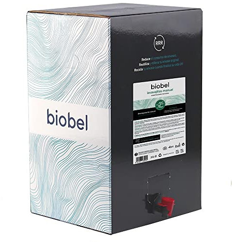 Biobel - Lavavajillas Manual - 100% Natural - Limpia, Desengrasa y Abrillanta - Aroma de Limón - Indicado para Pieles y Manos Sensibles - Apto para Utensilios de Cocina - 20 L