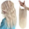 Easyouth Extensions mit Draht Balayage Haarteile Echthaar Draht Extensions Ash Blonde Mix Mittelbraun Und Platinblond Wire Extensions Echthaar Remy 70g 30 cm #18/22/60