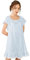 Nanxson Chemise de Nuit Femmes Coton Vêtements de Nuit Été Manche Courte Robe de Nuit Vintage Pyjama(M, Bleu)