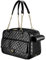 NewEle Modische Hundetasche für kleine Hunde mit großen Taschen, hält bis zu 5.4 kg, hochwertiges PU-Leder, Fluggesellschaften zugelassene Welpenbörse für Reisen (schwarz, kleine Größe)