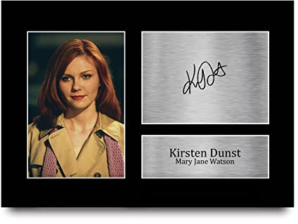 HWC Trading A4 Kirsten Dunst Spider-Man Mary Jane Watson Geschenke Geducktes Signiertes Autogramm Foto für Fans von Film Memorabilien