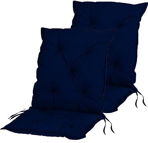 STILISTA® 2er Set Stuhlauflage Niedriglehner 104 x 52 x 8 cm Indoor und Outdoor, blau