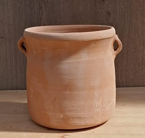 Schöner Pflanztopf, Durchmesser ca.22 cm, echt Terracotta Garten Deko Blumenkübel Pflanztopf Blumentopf Mediterran