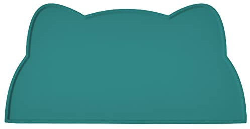 septillar Tapis Gamelle Chat et Chien, Tapis Silicone Bol Antidérapant Tapis de Nourriture pour Animaux Imperméable (52x30 cm, Vert MARRS)