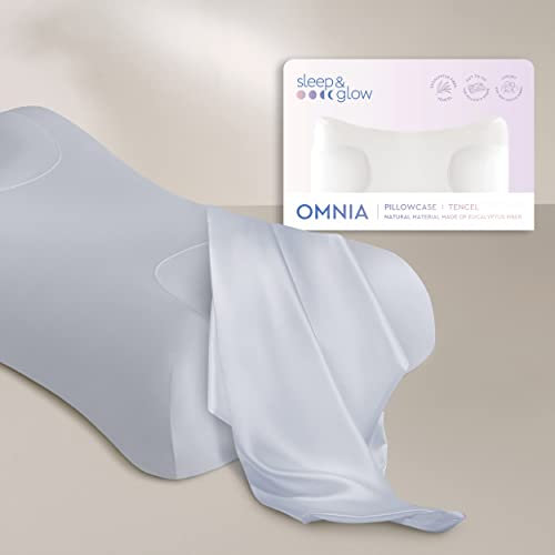 Sleep & Glow Omnia Tencel Kissenbezug für Haar und Haut, passend für einzigartige Form von Sleep & Glow Omnia Kissen, natürliche Eukalyptusfaser, hypoallergen und bakteriostatisch (Arctic Ice)