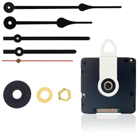 DEEWISH Radio Clock Mechanism DIY with 5-inch and 6-inch clock hands, 0.67 inches (17mm) Axis Length MSF Radio Electric Controlled Clock, Repair Wall Clock Clockwork, Clock Parts