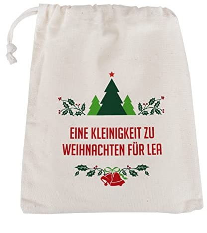 Herz & Heim® Geldgeschenk-Sack zu Weihnachten mit Namensaufdruck Tannenbäume