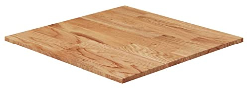 WIFESE Tischplatte Quadratisch Hellbraun 50x50x1,5cm Couchtisch Tabletop Massivholzplatte Esstisch Holzplatte Massiv Tischplatte Massivholz Tischplatte Eiche Tischplatte Holz Behandelte Eiche