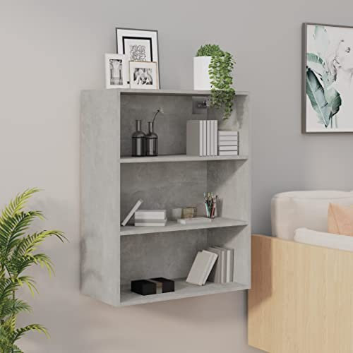 FIRBNUS 69,5x32,5x90 cm Aparador Gris hormigón Recibidores De Entrada Aparador Salon Mueble Entrada Recibidor Mueble Cocina Auxiliar Vitrina Oferta
