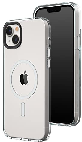 RhinoShield Clear Case kompatibel mit MagSafe für [iPhone 14 Plus]|Überragende Magnetstärke, Vergilbungsresistenz, Kristallklar, optimaler Schutz und personalisierbar - Schwarz Kamera-Ring