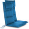 normani 2er-Set Stuhlauflagn Hochlehner mit Kissen - Stuhlpolster Sitzpolster Gartenstuhlauflagen für Draußen und Drinnen aus pflegeleichtem und wasserdichtem Outdoor Material 120x50 cm Farbe Marine