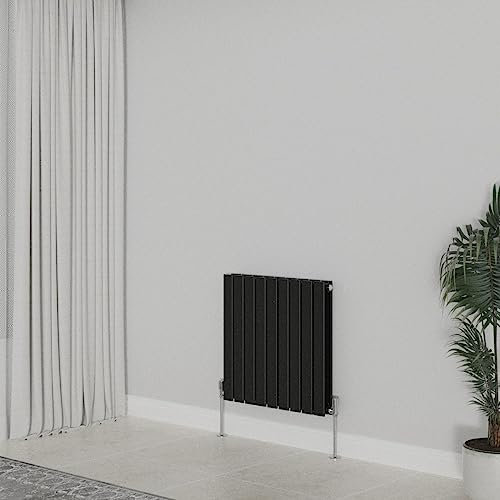 WarmeHaus Horizontale 600 x 612 mm Flachbildschirm-Säule Designer Heizkörper Schwarz Doppelheizkörper Zentralheizung für Badezimmer Schlafzimmer Küche Flur Wohnzimmer