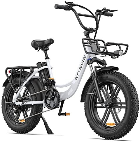 ENGWE Electric Bike for Adults 20 Fat Tire E-Bike with 48V 13AH Battery, 7-Speed, Dual Shock Absorber Perfect for Commuting and Off-Road Adventures (White)