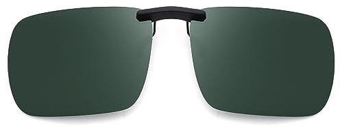 JM Randlose Rechteck Clip auf Sonnenbrille Leichte Polarisierte Brillen Männer Frauen Polarisiert Grün