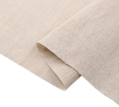 Wambere 300cm x 150cm Naturleinengewebe Natur Leinen Nähstoff Meterware Embroidery Fabric Stickerei Dekostoffe Baumwoll und Leinenstoffe,für DIY Basteln Kleidungsstücken Tischdecke Dekoration,Leinen