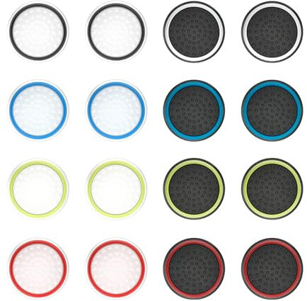 RTRTGS 8 Pares Cubierta Protectora de Apretones de Pulgar de Silicona,Joystick Thumb Stick Funda, Sticks Joystick Accesorios de Protección para PS5,PS4,Xbox 360,PS3 Controladores