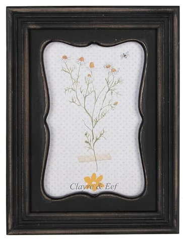 Clayre & Eef Bilderrahmen 10x15 cm Schwarz Braun Holzprodukt Rechteck Fotorahmen