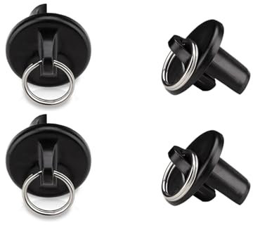 IVYSUN Sonnenschutz-Teile Endkappe mit Ring, wetterbeständig, für Coolaroo Außenrollos, Rollos (Schwarz, 2 Paar)