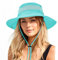 Durio Sonnenhut Damen und Herren - Outdoor Sommer Wanderhut UPF 50+ UV-Schutz Bucket Cap mit Kinnriemen Fischerhut Safarihut Faltbar Mesh Breite Krempe Campinghut