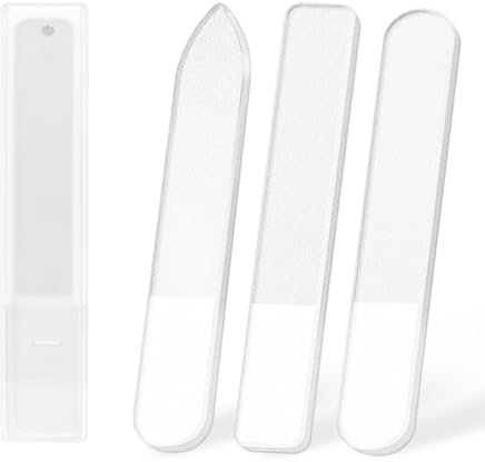 3pcs Nano Crystal Nail Filer Professional Washable Reusable for Natural Nails, Manicure Tools Kit with Case, Gift for Women and Girls