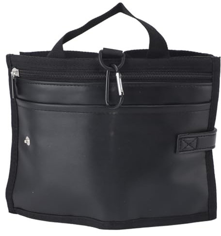 Haofy Portavasos de Cuero de PU para Equipaje con Bolsillo con Cremallera, Portavasos de Equipaje Plegable para Viaje