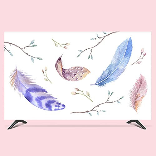 Copertura per TV da esterno, scatola impermeabile per TV esterna da 19 a 80 pollici 22 pollici 75 pollici copertura per PC copertura decorativa tenda paesaggio gru verde blu (colore: bianco,