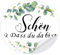 Wentsent 100Stück Sticker Eukalyptus Grün Schön Dass Du Da Bist Aufkleber Dankeschön für Hochzeit Kommunion Konfirmation Taufe Babyparty Geburtstag Danke Geschenk Dankeskarten Partydeko, Rund 4cm