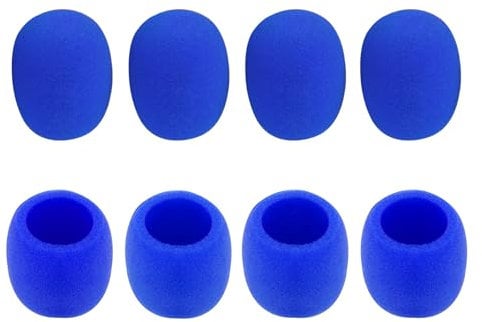 Leliafleury 8Pcs Blue Microphone Foam Covers Foam Mic Covers Hand-Held Microphone Sleeves for KTV Stage Performance