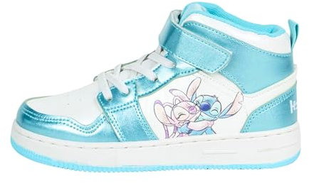Disney Stitch Schuhe für Mädchen, Stitch und Angel High Top Sneakers, Geschenk für Mädchen und Jugendliche, Größen EU 30 bis 35 (Blau, EU Schuhgrößensystem, Jugendliche, Damen, Numerisch, M, 35)