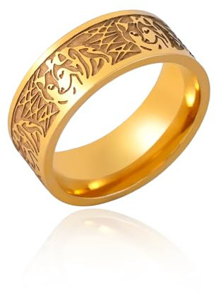 SIPURIS Nordischer Wikingerring für Herren, Odins Fenrir Wolfskopfring, Edelstahl, keltischer Knoten, Wikinger, schöner Wolfshund, Ring für Herren, Schmuckgeschenk, Edelstahl, Kein Edelstein