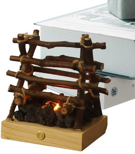 yybng Pozo de Fuego Falso, lámpara de Fuego - Control táctil de luz Nocturna de fogata Falsa, 3 Modos Ajustables,Lámpara de leña Falsa para fogata LED, pequeña Chimenea eléctrica de imitación,