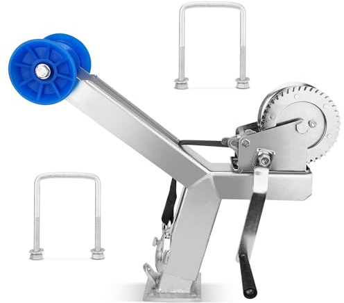 Boat Trailer Winch Post with Roller Compatible with 3 W X 4 H Boat Trailer Drawbar, Height Adjustable Boat Winch Mounts, Boat Trailer Winch Stand