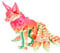 GOUX 3D Gedruckter Fuchs mit neun Schwänzen, beweglich und posierbar, kreative Desktop Dekoration, kreative Desktop Dekoration (zufällige Farbe)
