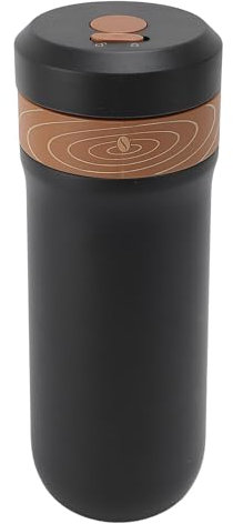 Brrnoo Portable French Press Coffee Filter Thermal Mug, with 4 Layer Filter Mesh, Insulated, 320ml Capacity, 8 Hours Heat Preservation, Cold Preservation for 12 Hours