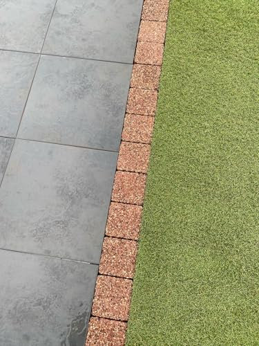 Decorative Garden Edging Blocks, Copper Concrete with Granite Flecks Lawn Border Pavers for Porcelain Tiles and Grass Driveway Decor (12)